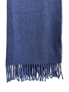 Octobre Tranter Wool Blend Fringe Scarf Mottled Blue